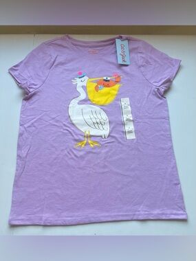 Cat & Jack Lilac Short Sleeve Tee with Pelican & Fish Graphic